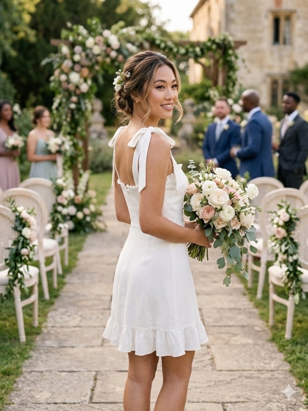 Reformation Christine Dress in Ivory